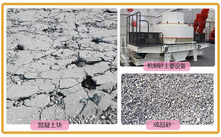 混凝土块成砂前后 混凝土块成砂前后